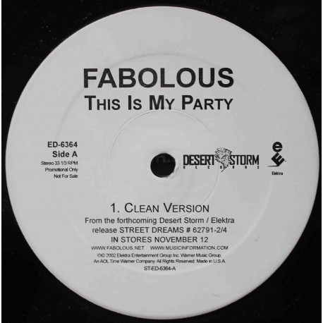 Fabolous ‎– This Is My Party (12" / Vinyl)