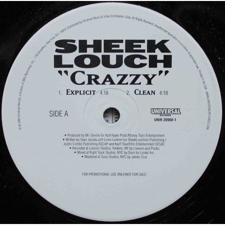 Sheek Louch ‎– Crazzy  (12" / Vinyl)